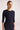 prążkowana klasyczna sukienka midi z rękawem 3/4 "Navy Blue"