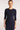 prążkowana klasyczna sukienka midi z rękawem 3/4 "Navy Blue"